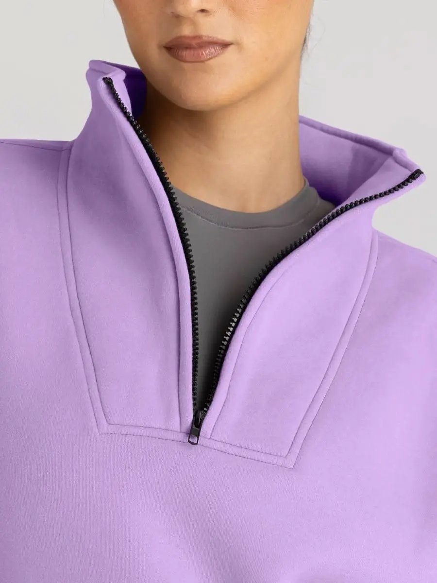 Trendy Queen Sweatshirts Half Zip Pullover Quarter Zip Oversized Hoodies Sweaters Comfy Fall Outfits 2024 Y2K Winter Clothes - Love Salve